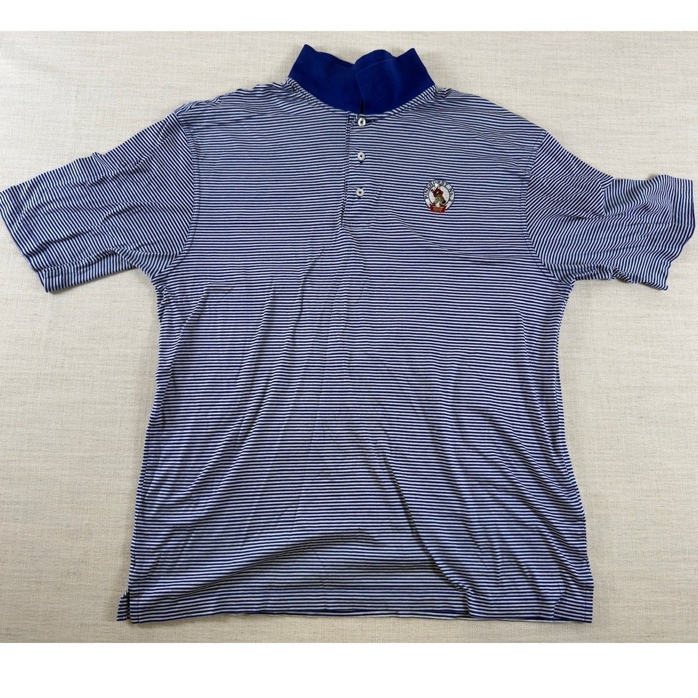 Oxford Golf Pinehurst No 2 Polo Mens XL Blue White Stripe Putter Boy 1907